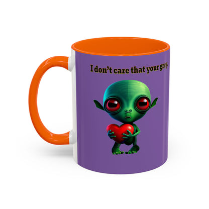 I don't care that your grey - Accent Mug (light purple)