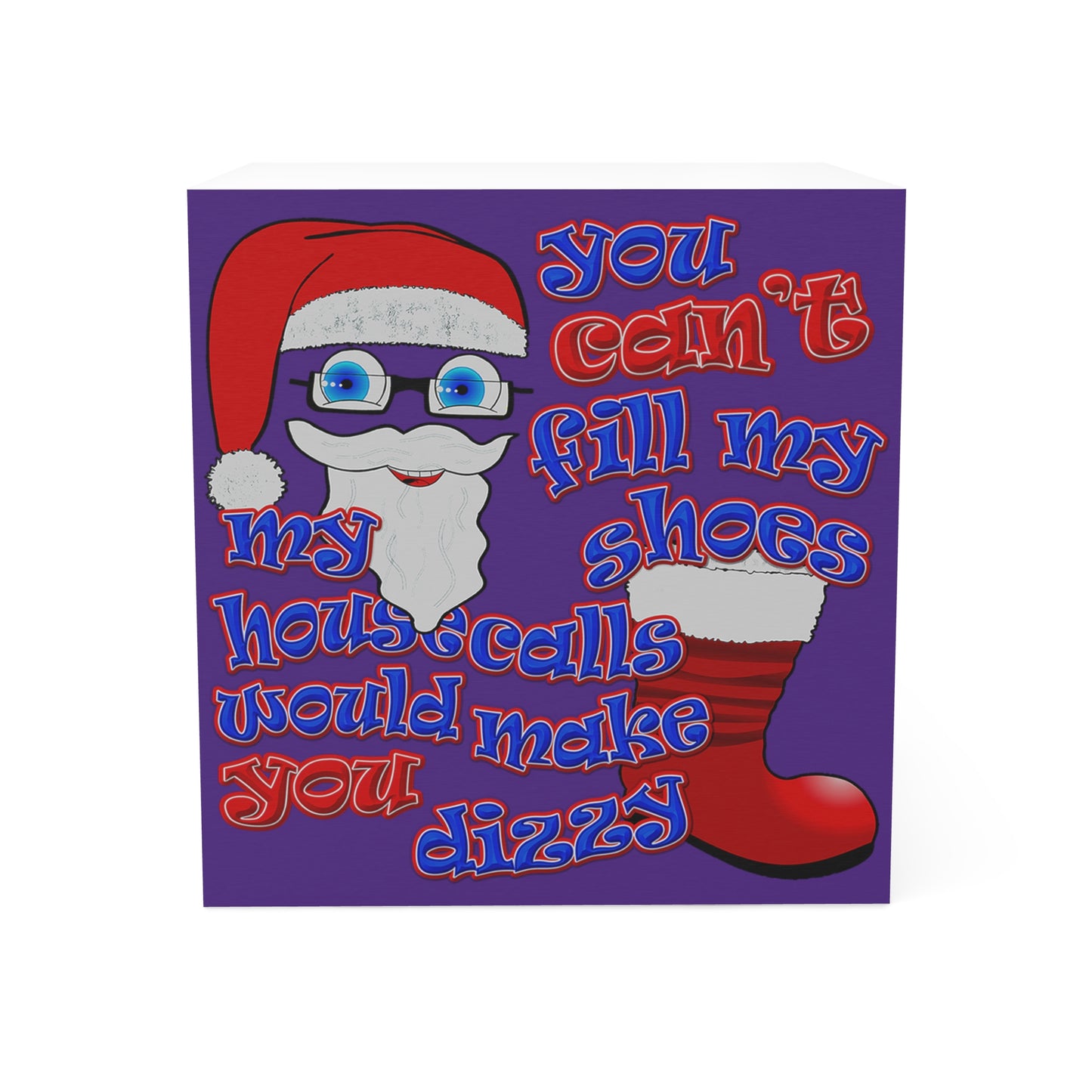 santa's shoes - note cube (purple)