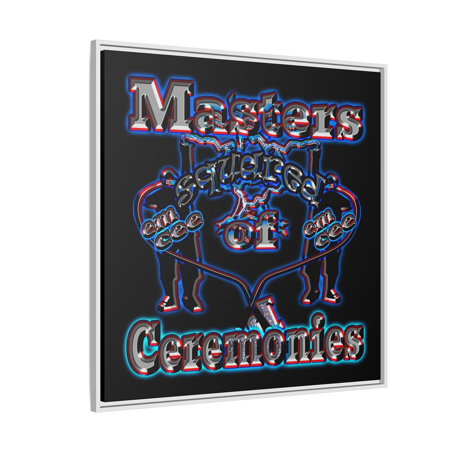 em cee squared - framed canvas art (black)