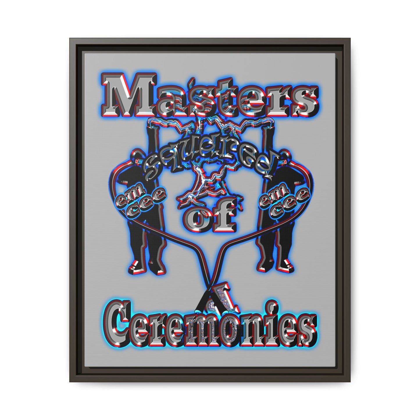 em cee squared - framed canvas art (light grey)