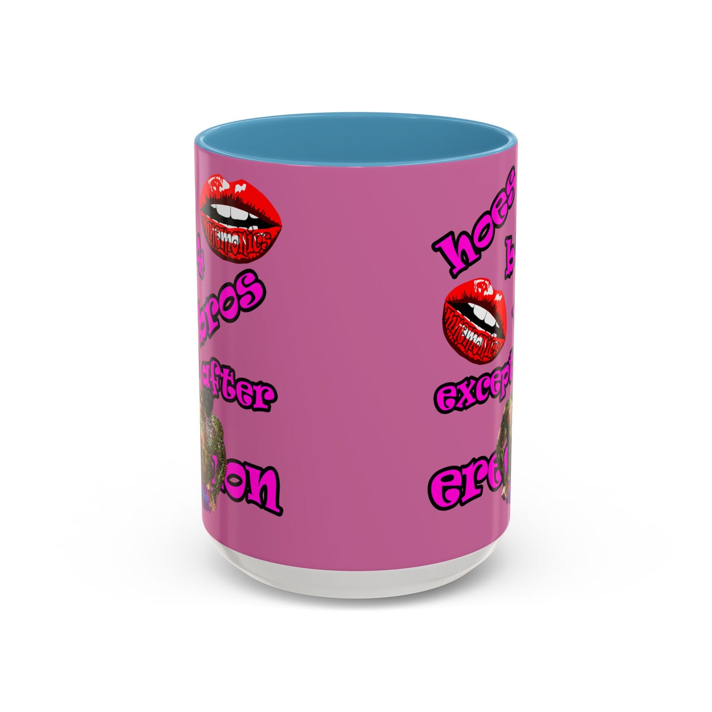 hoes b4 bros - Accent Mug (light pink)