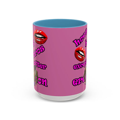 hoes b4 bros - Accent Mug (light pink)
