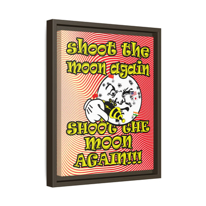 shoot the moon again - framed canvas art (yellow-orange wave)