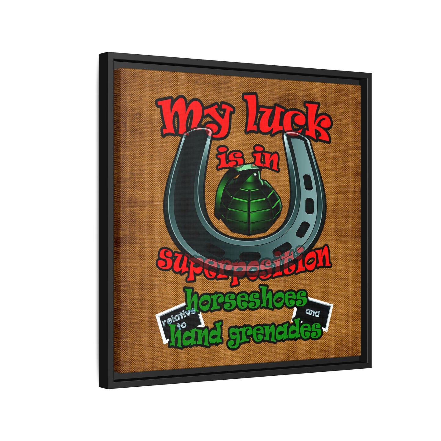 my luck - framed canvas art (brown papyrus)