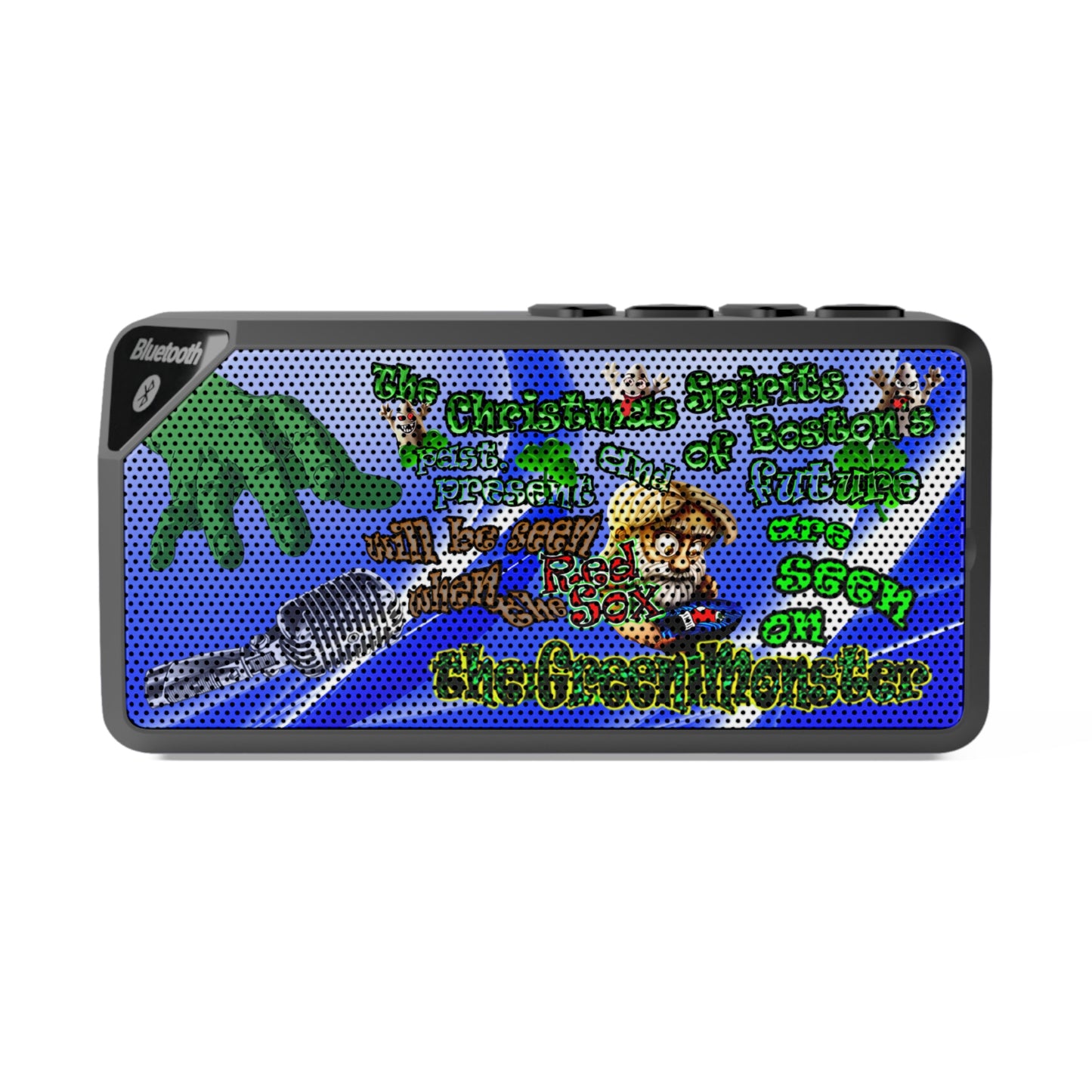 christmas spirits of boston - Jabba Bluetooth Speaker (blue-white wave)