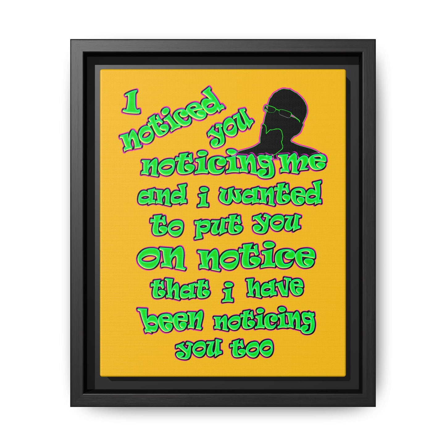 noticed you noticing - framed canvas art (yellow)