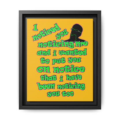 noticed you noticing - framed canvas art (yellow)
