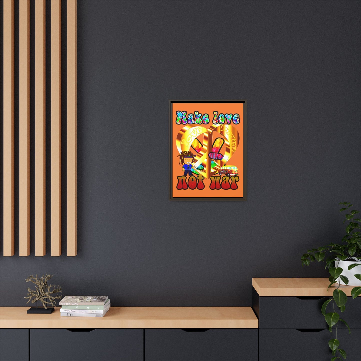love peace - framed canvas art (crusta)