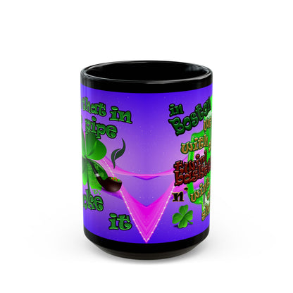 celtics logo - Black Mug (purple-pink wave)