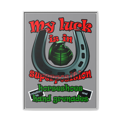 my luck - framed canvas art (grey)
