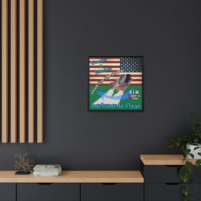 shoot for the stars - framed canvas art (dark green)