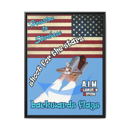 shoot for the stars - framed canvas art (light blue)