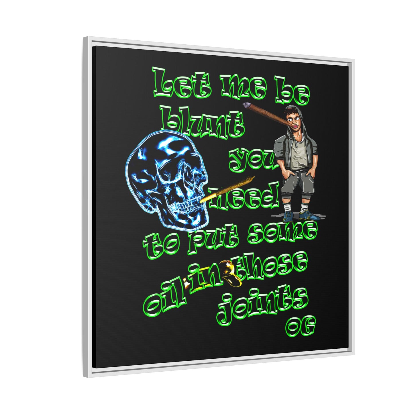og - framed canvas art (black)