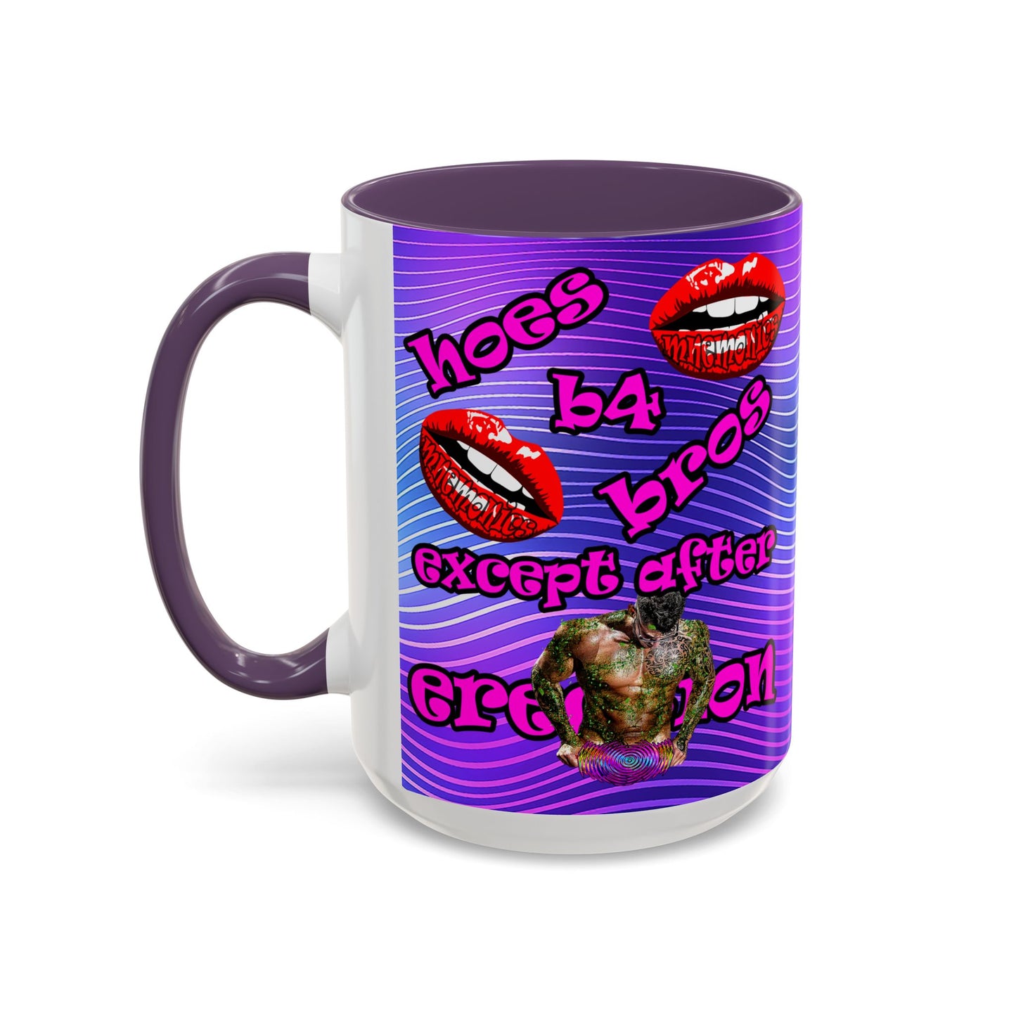 hoes b4 bros - Accent Mug (purple wave)