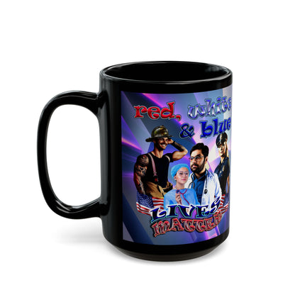 rw&b lives matter - Black Mug (grey-pink wave)