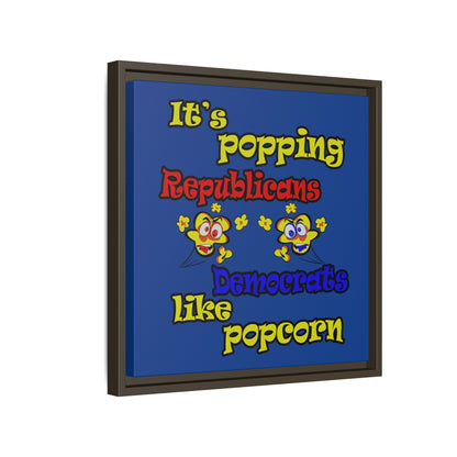 popping like popcorn - framed canvas art (dark blue)