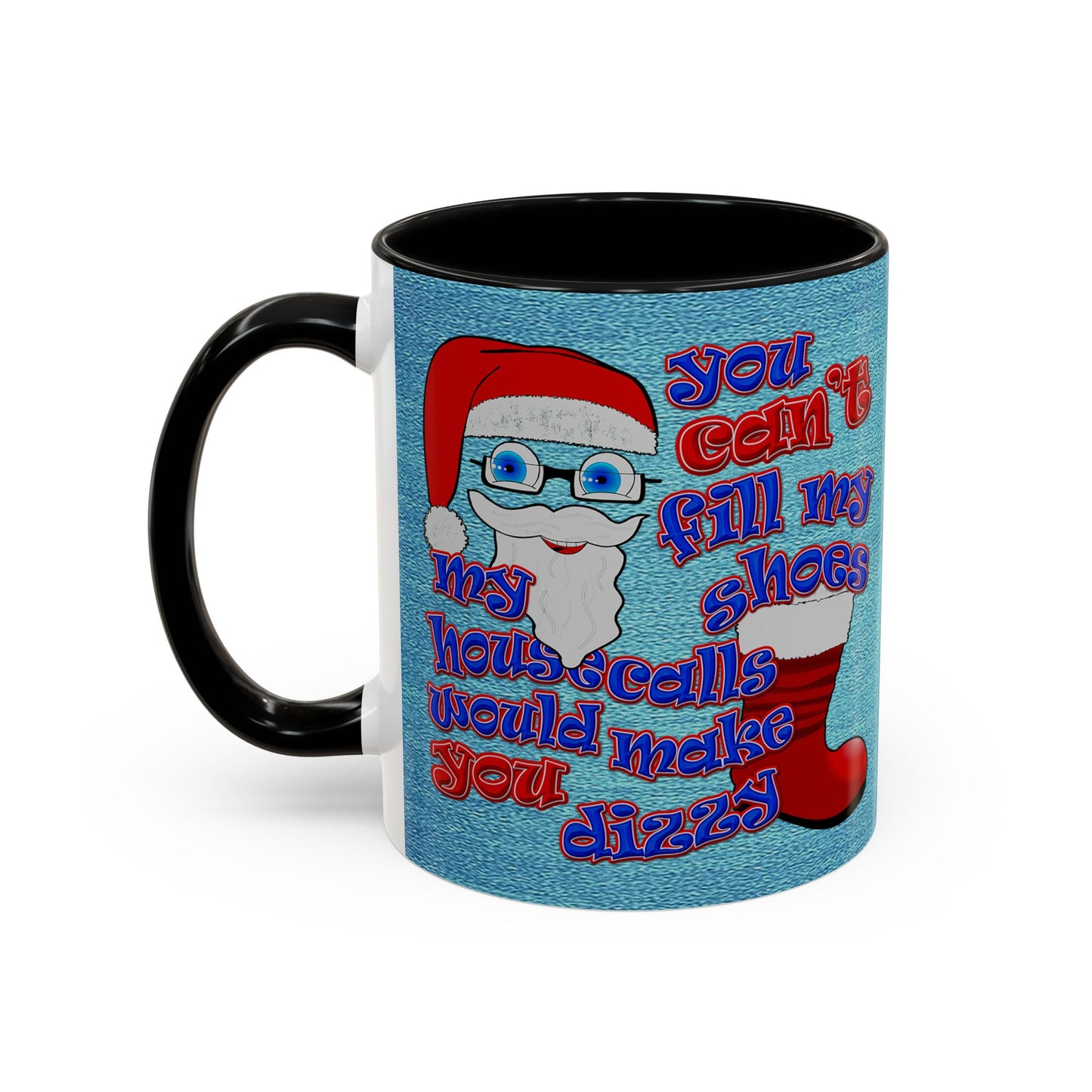 santa's shoes - Accent Mug (faded dark blue)