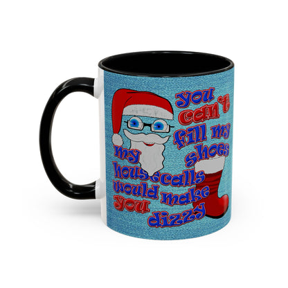 santa's shoes - Accent Mug (faded dark blue)
