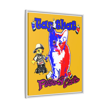 tag that - framed canvas art (yellow)