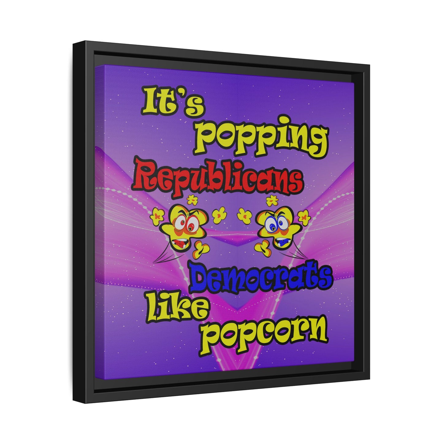 popping like popcorn - framed canvas art (purple-pink wave)