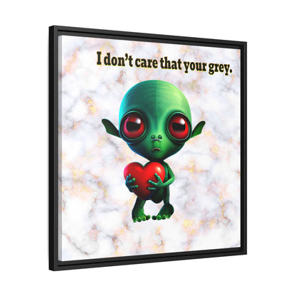 I don't care that your grey - framed canvas art (white marble)