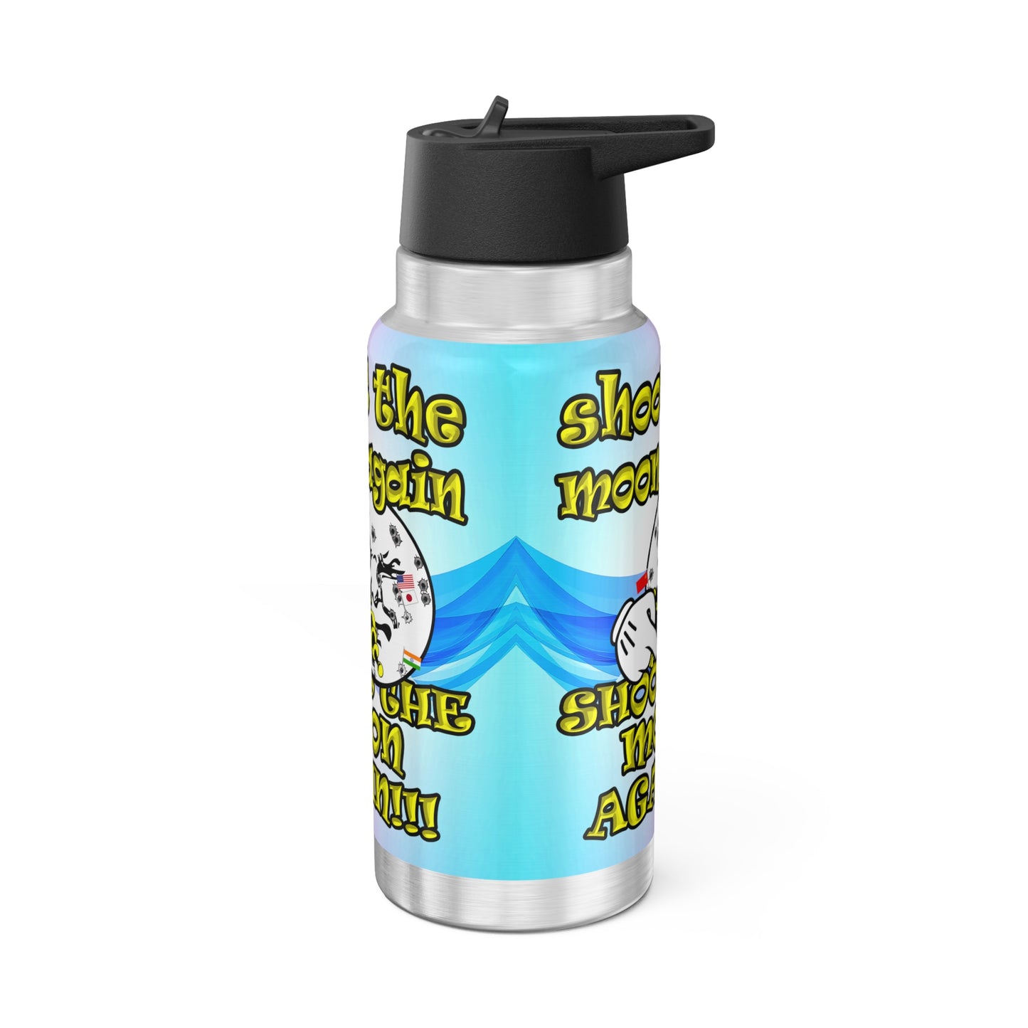 shoot the moon again - Gator Tumbler, 32oz  (light blue-pink wave)