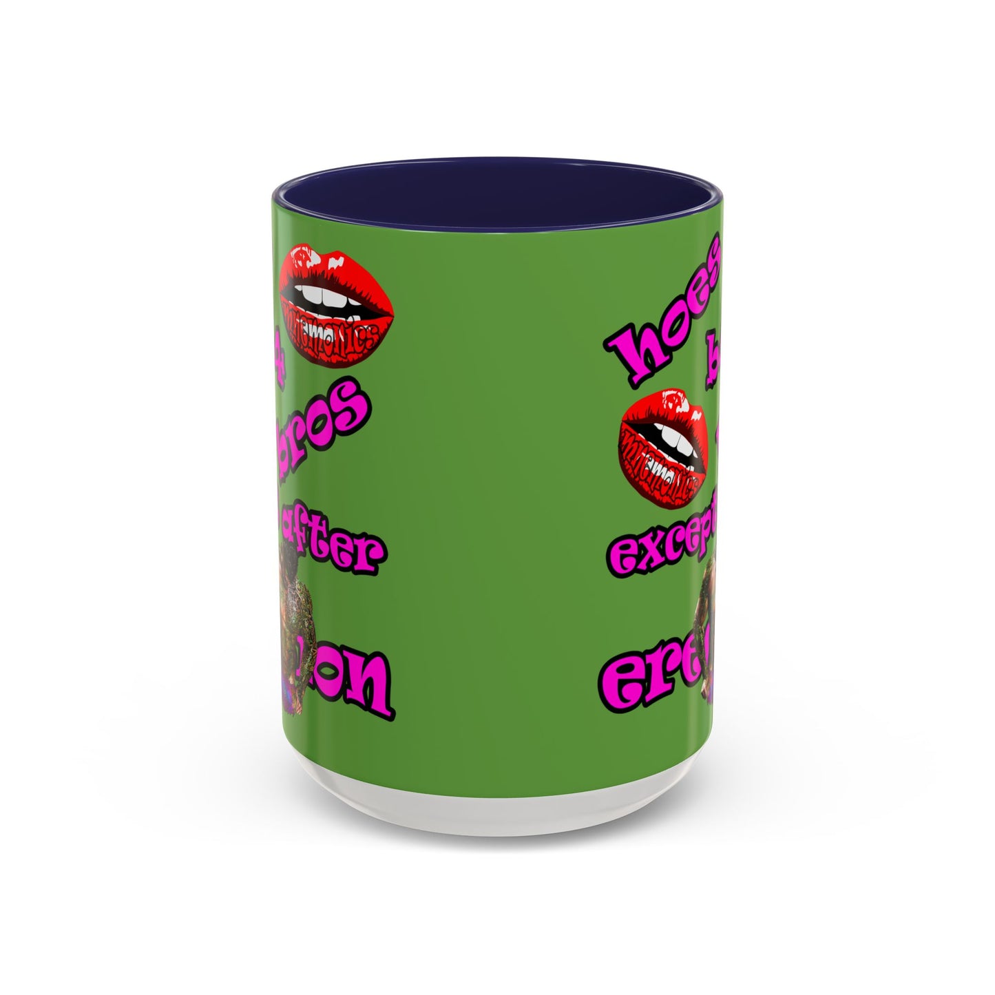 hoes b4 bros - Accent Mug (green)