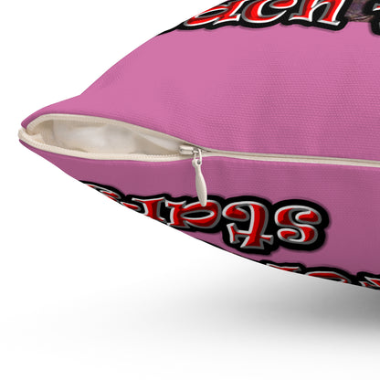 defy conquer reach - Spun Polyester Square Pillow - (light pink)