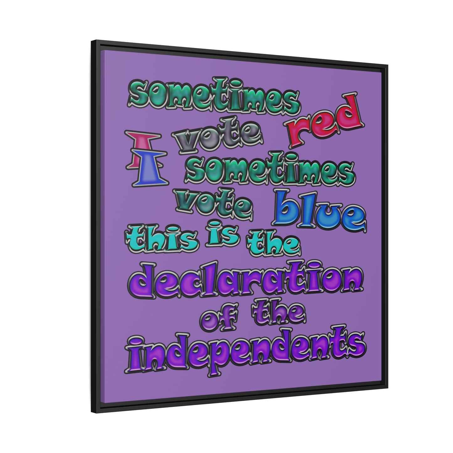 declaration of the independents - framed canvas art (light purple)