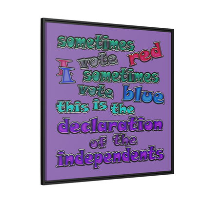 declaration of the independents - framed canvas art (light purple)