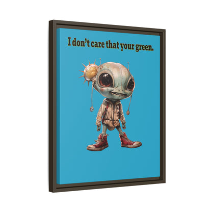 I don't care that your green - framed canvas art (turquoise)