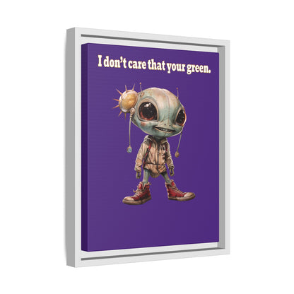 I don't care that your green - framed canvas art (purple)