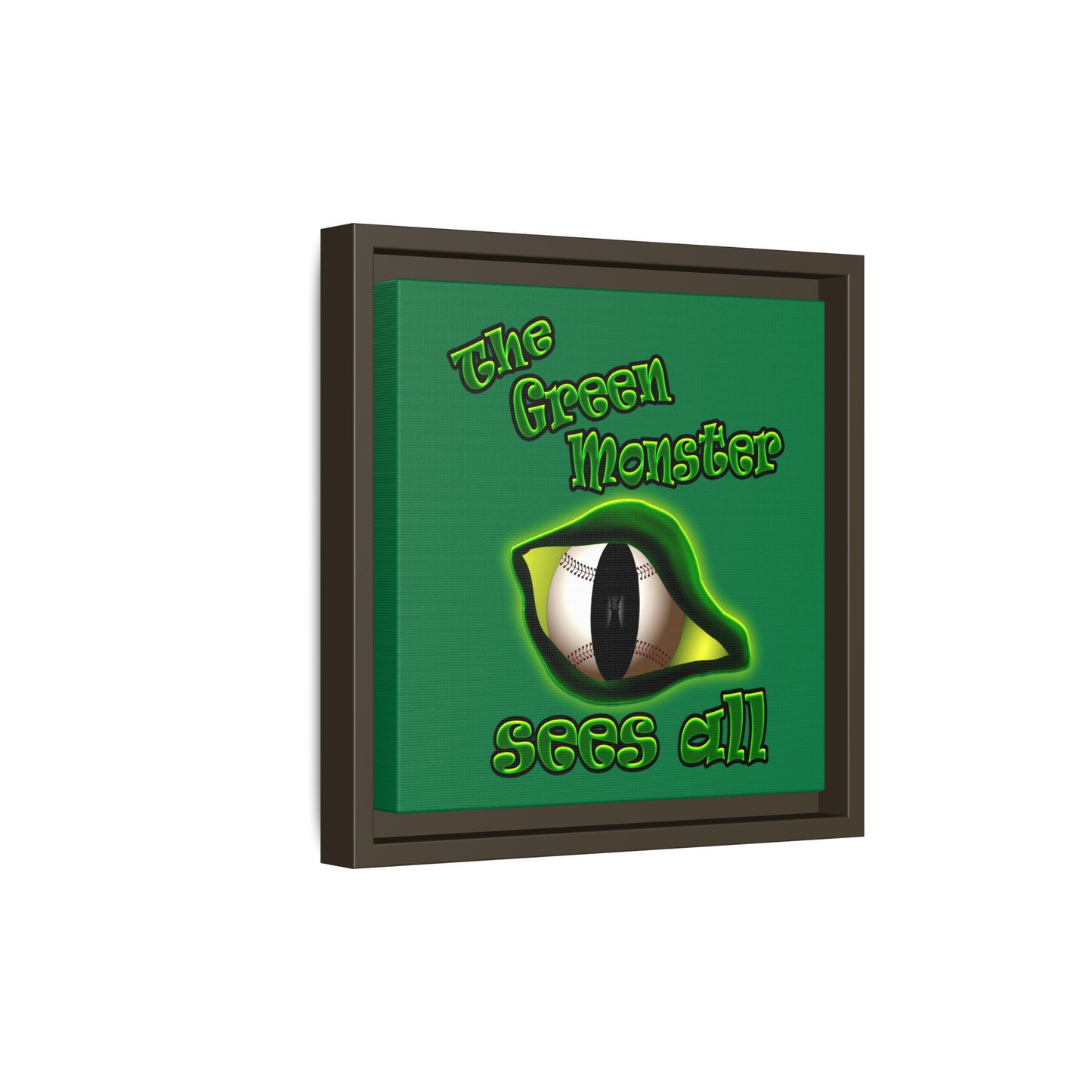 green monster - framed canvas art (dark green)