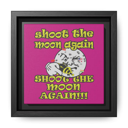 shoot the moon again - framed canvas art (pink)