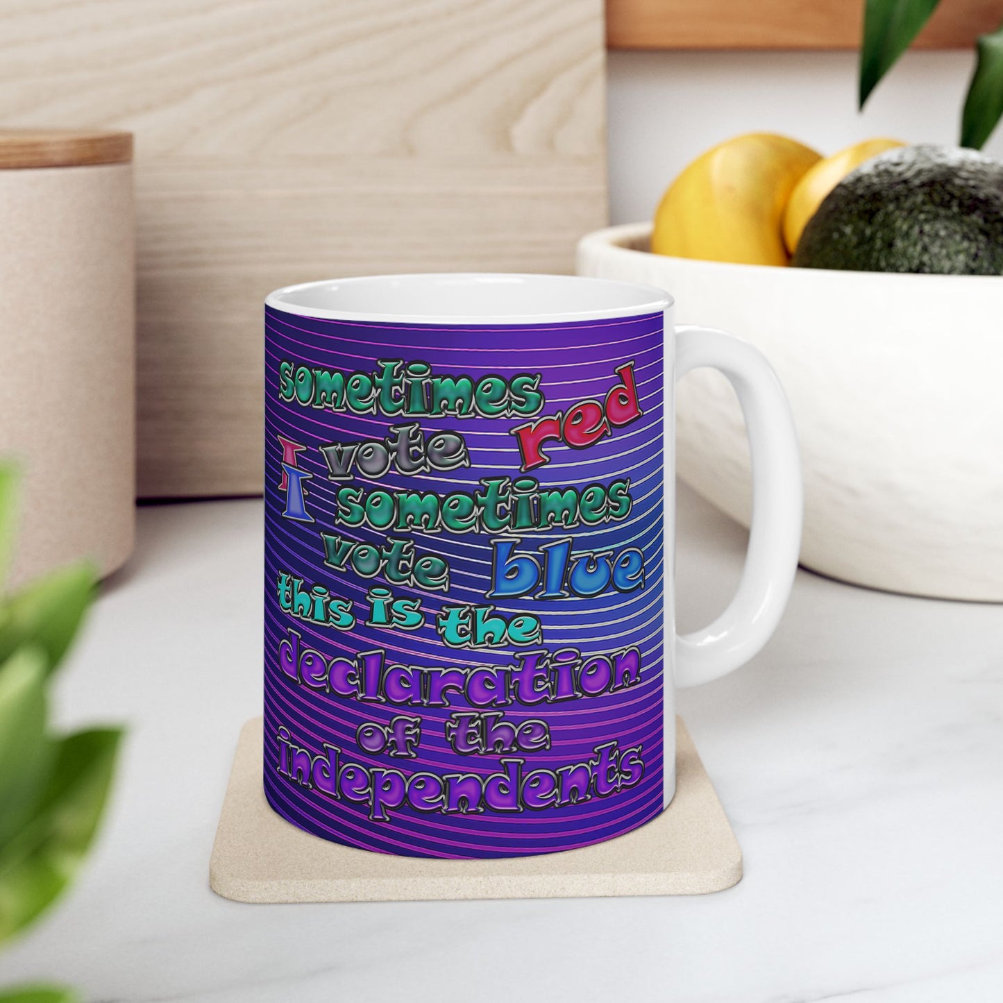 declaration of the independents - White Mug (purple wave)