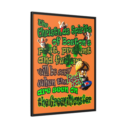 christmas spirits of boston - framed canvas art (crusta)
