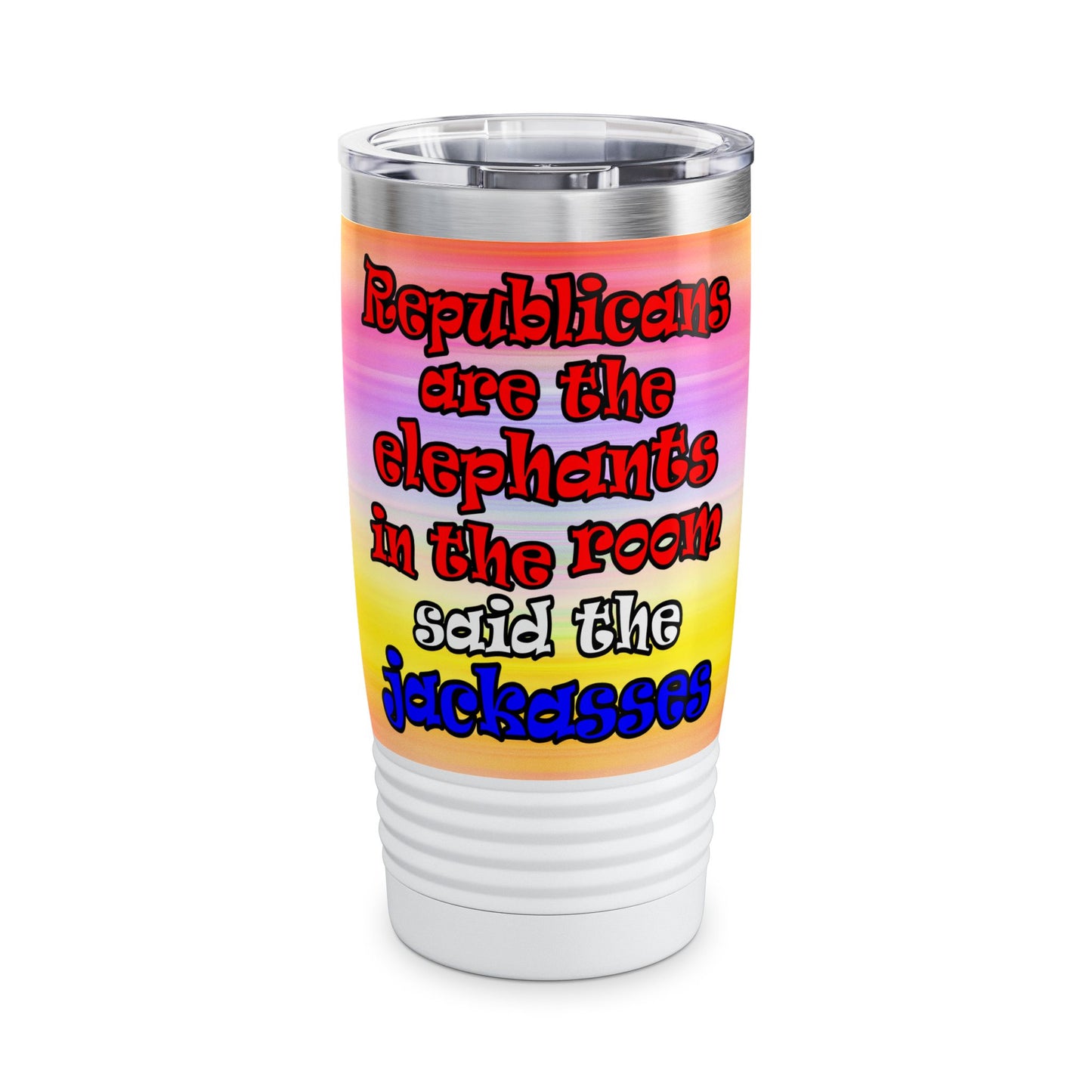 donkeys and elephants - Ringneck Tumbler, 20oz (color blur)
