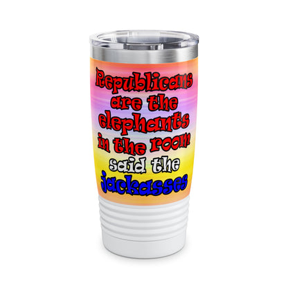 donkeys and elephants - Ringneck Tumbler, 20oz (color blur)