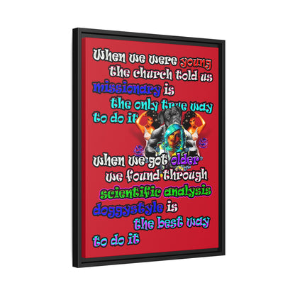 doggystyle - framed canvas art (dark red)