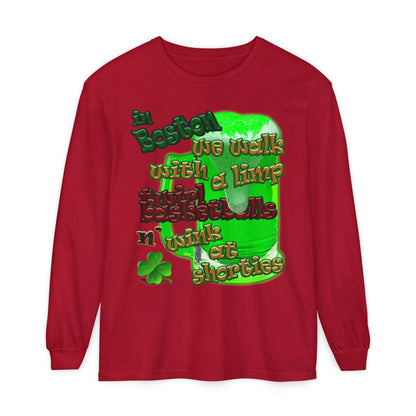 celtics logo - Unisex Garment-dyed Long Sleeve T-Shirt