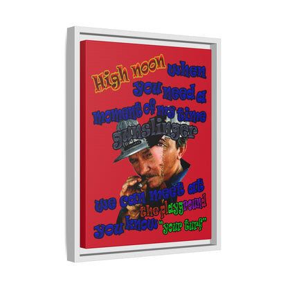 high noon - framed canvas art (dark red)