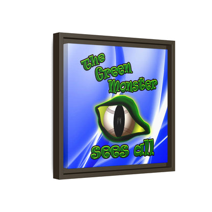 green monster - framed canvas art (blue-white wave)