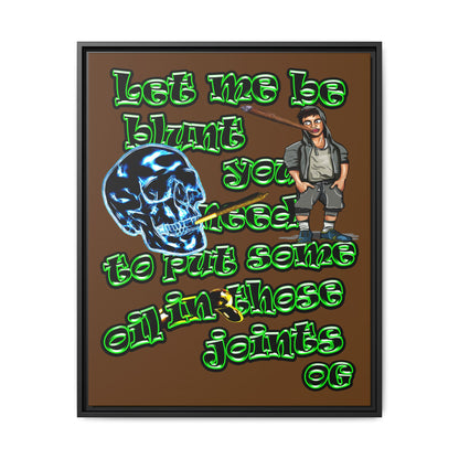 og - framed canvas art (brown)