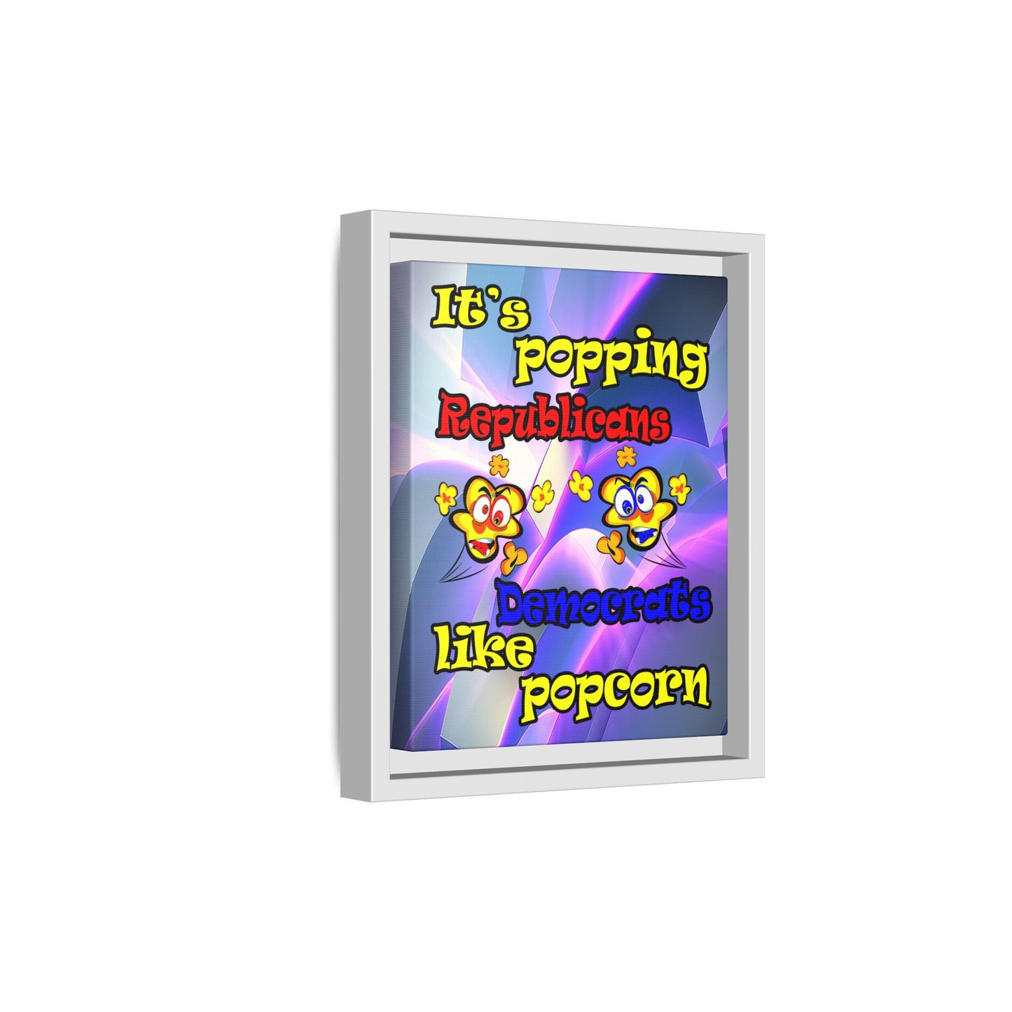 popping like popcorn - framed canvas art (grey-pink wave)