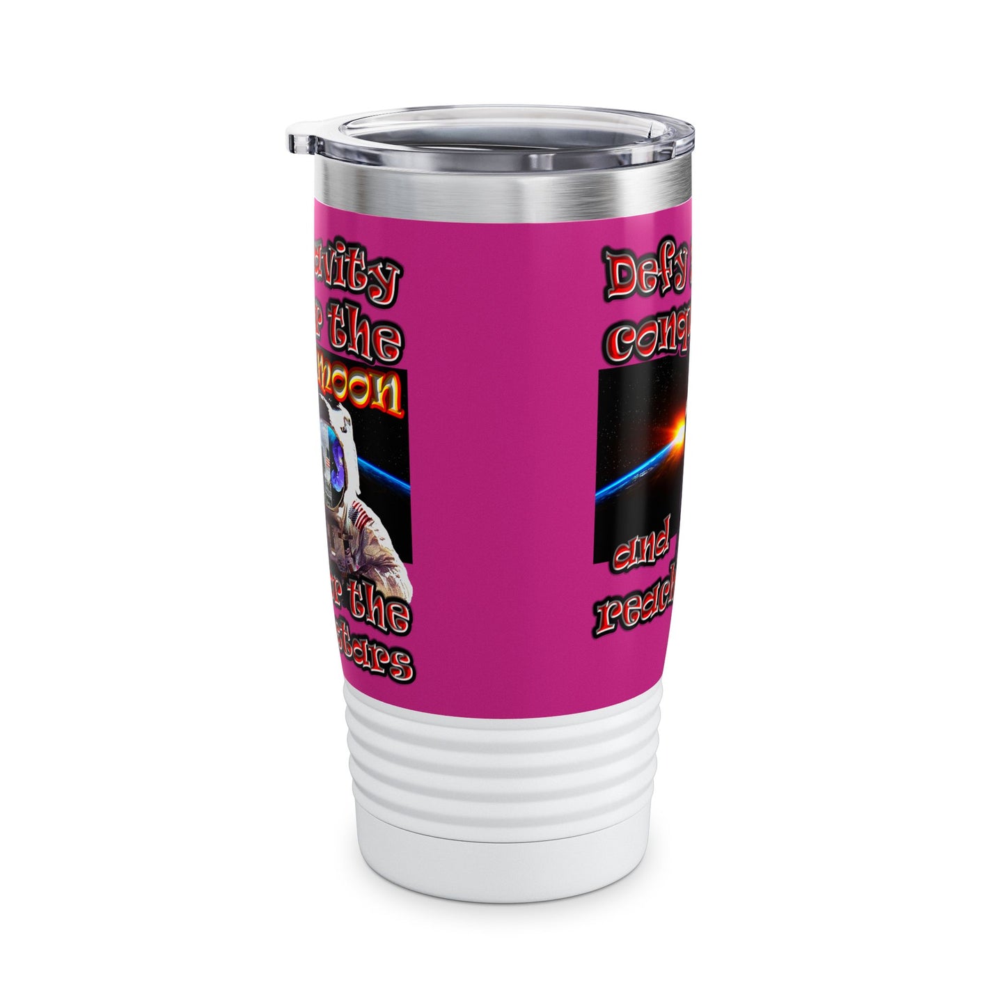 defy conquer reach - Ringneck Tumbler, 20oz (pink)