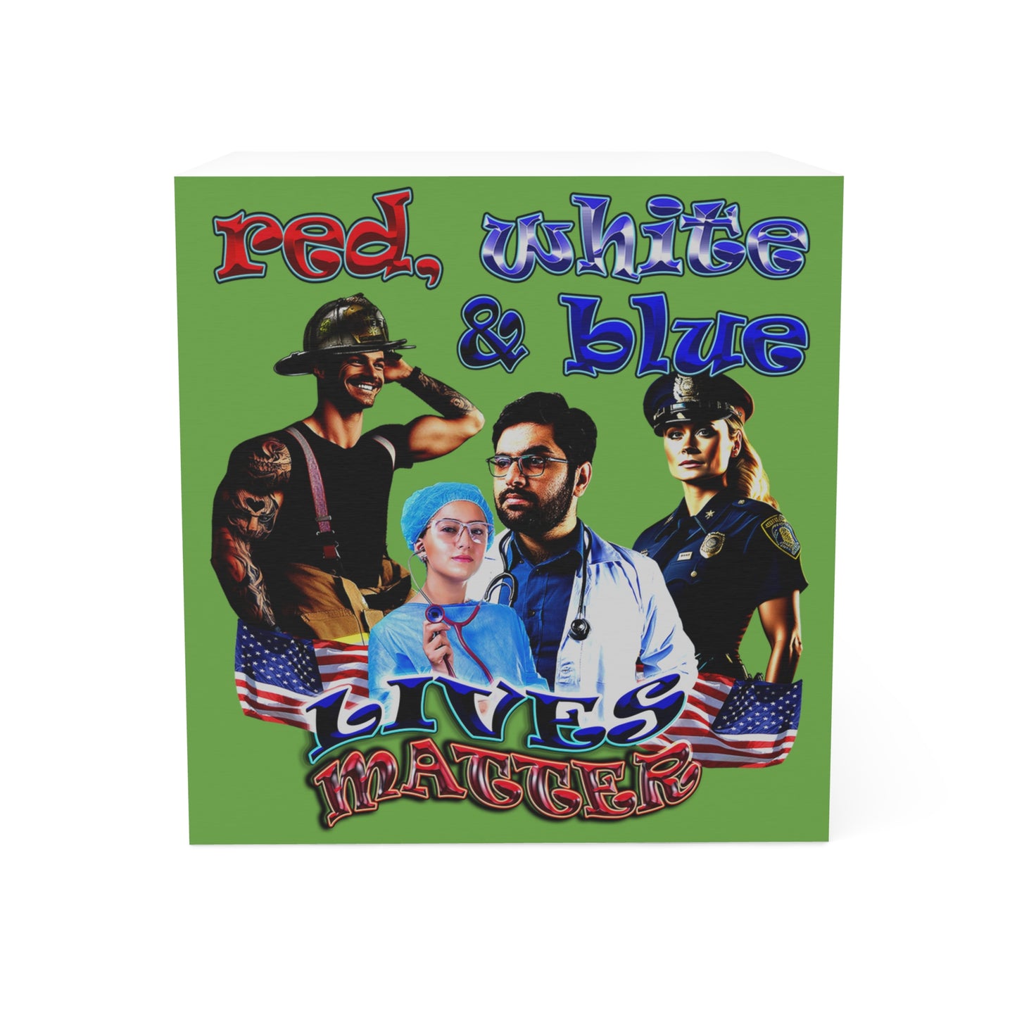 rw&b lives matter - note cube (green)