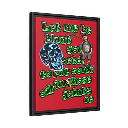 og - framed canvas art (dark red)
