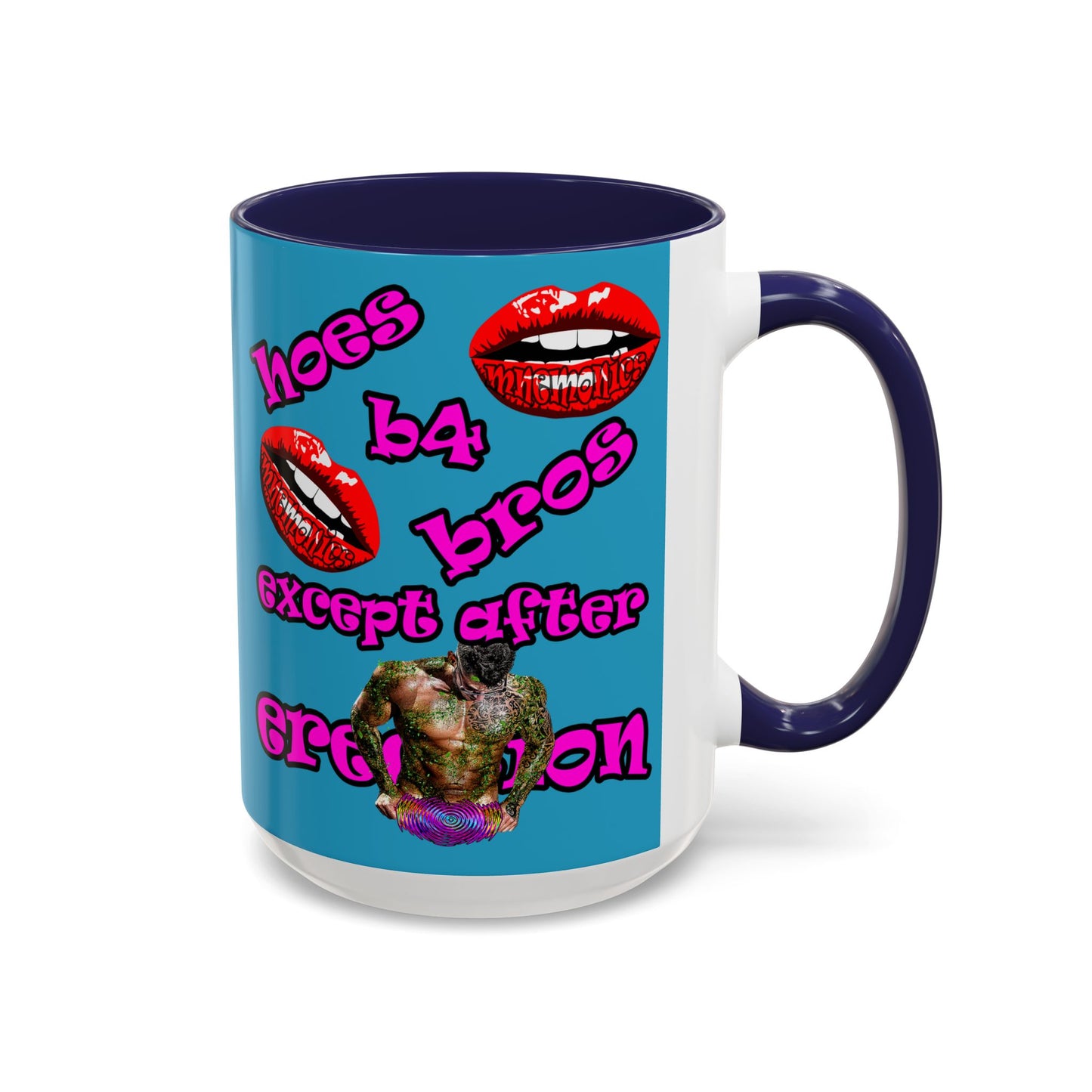 hoes b4 bros - Accent Mug (turquoise)