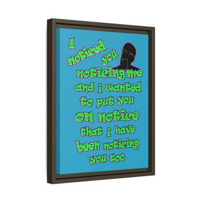noticed you noticing - framed canvas art (turquoise)