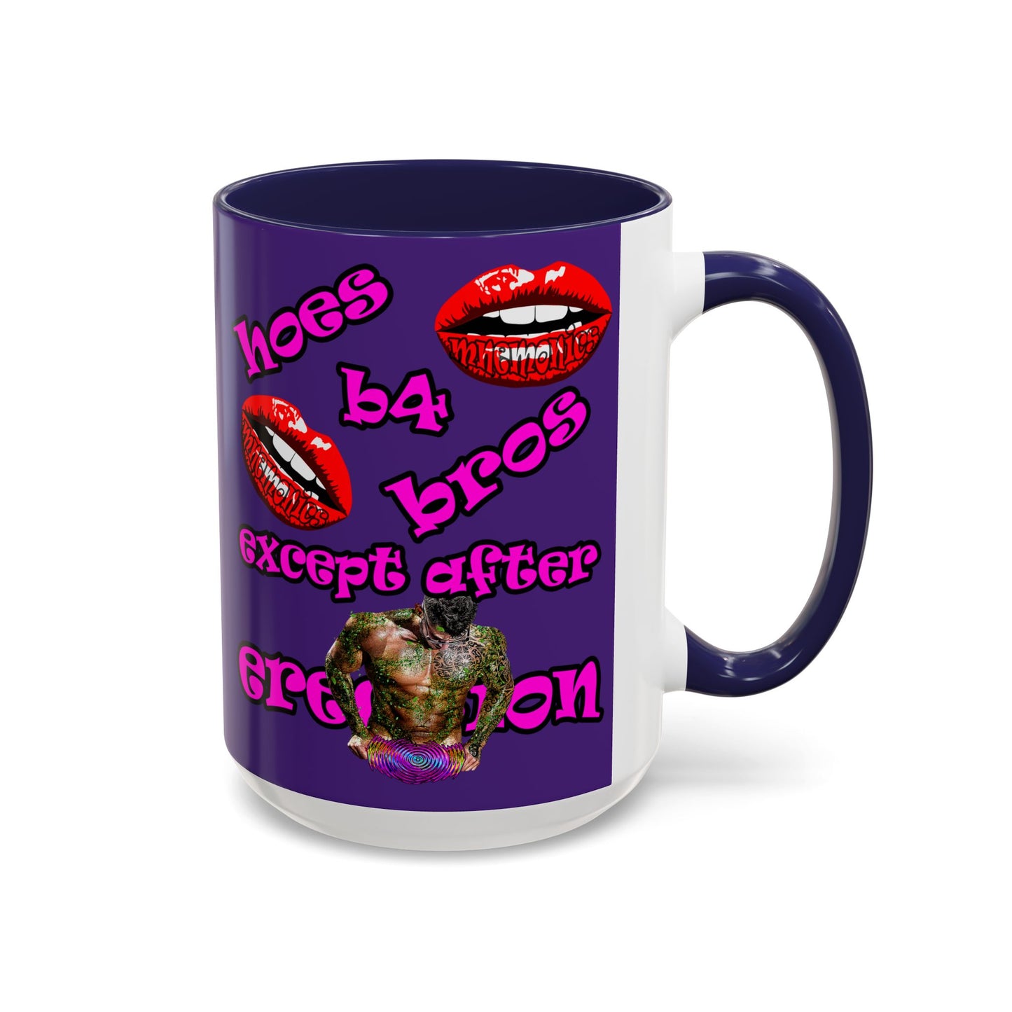 hoes b4 bros - Accent Mug (purple)